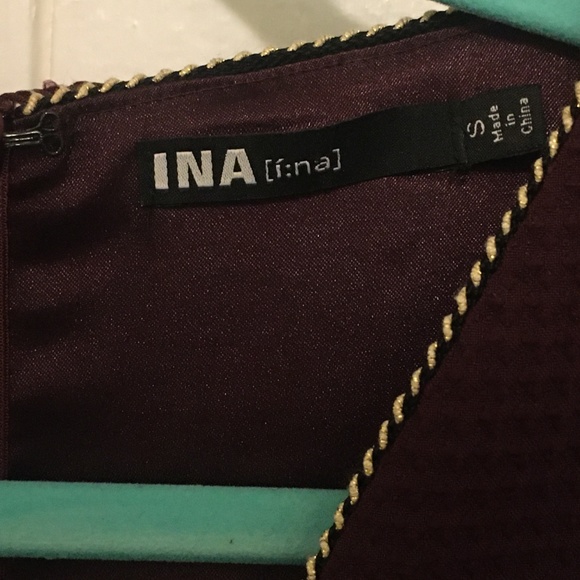 Waffle Weave Burgundy Party Dress Sz Small NWOT - Picture 2 of 3